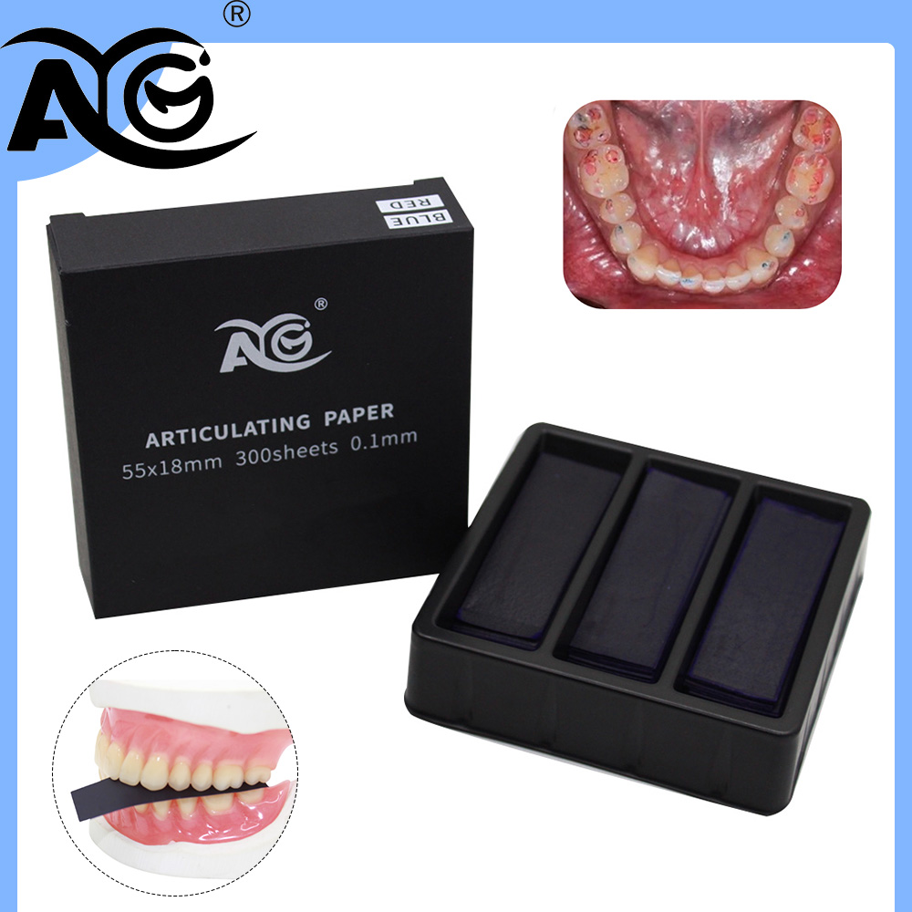 Teeth Whitening Street - Артикуляционная бумага AG 300 листов/упаковка, красная/синяя,