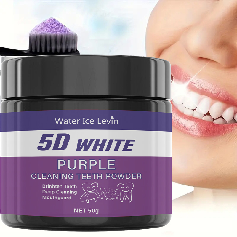 Teeth Whitening Oil Pulling - 5D Белый порошок зубов. Фиолетовая мятная