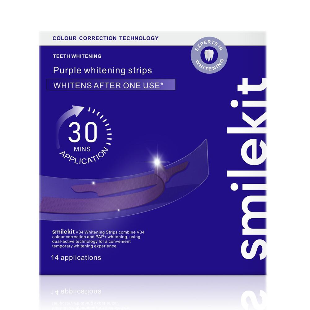 Teeth Whitening Strips Crest - ﻿ Отбеливающие полоски Smilekit V34 фиолетовые: