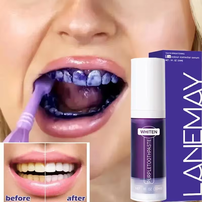Teeth Whitening Crest - V34 Фиолетовая зубная паста для отбеливания
