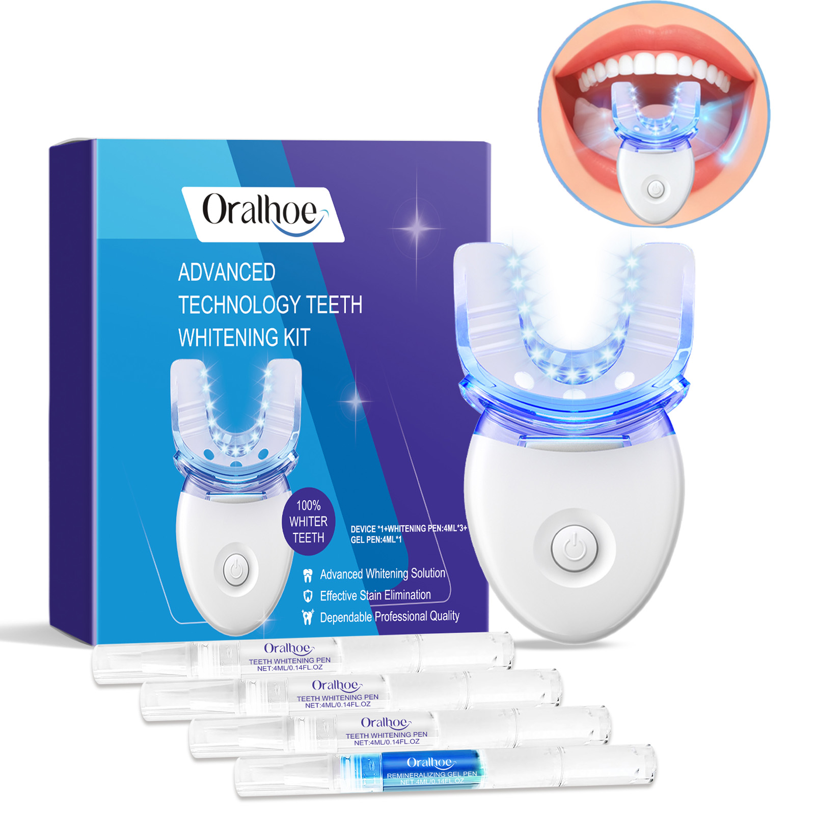 Teeth Whitening Before And After - Профессиональный комплект светодиодных ламп для отбеливания