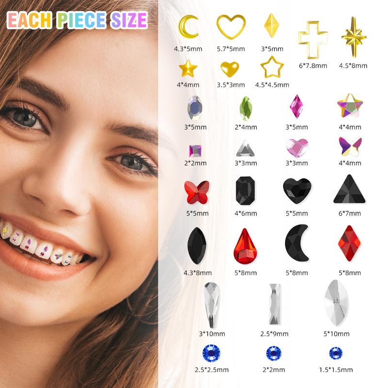 1 комплект, драгоценные камни  – обзор и цена Tooth Gem Kit