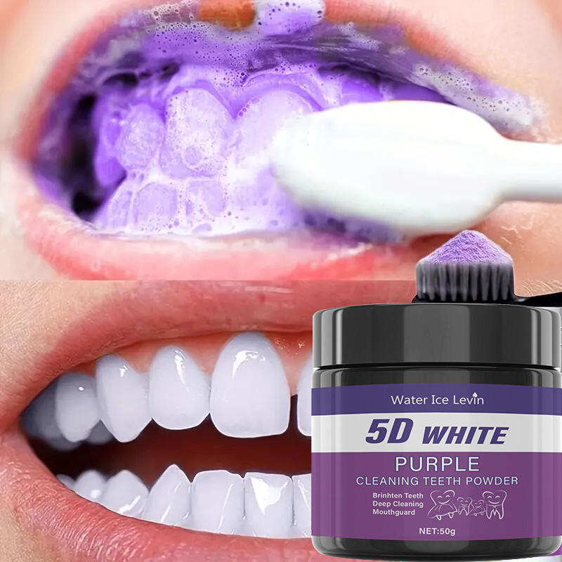 5D Белый порошок зубов. Фиолет – обзор и цена Teeth Whitening Oil Pulling