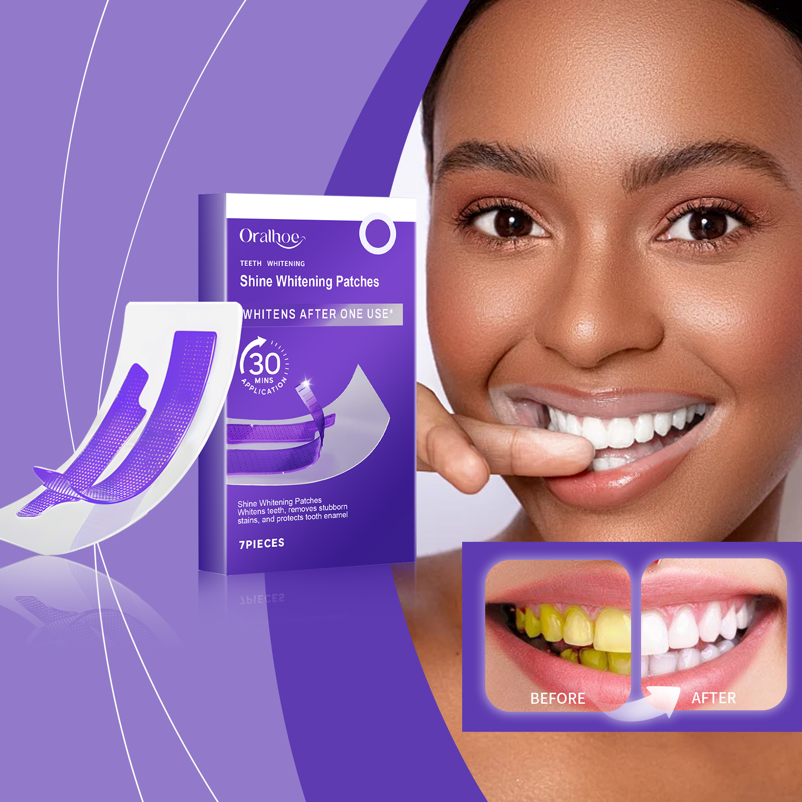 Фиолетовые полоски для отбелив – обзор и цена Teeth Whitening Strips Crest