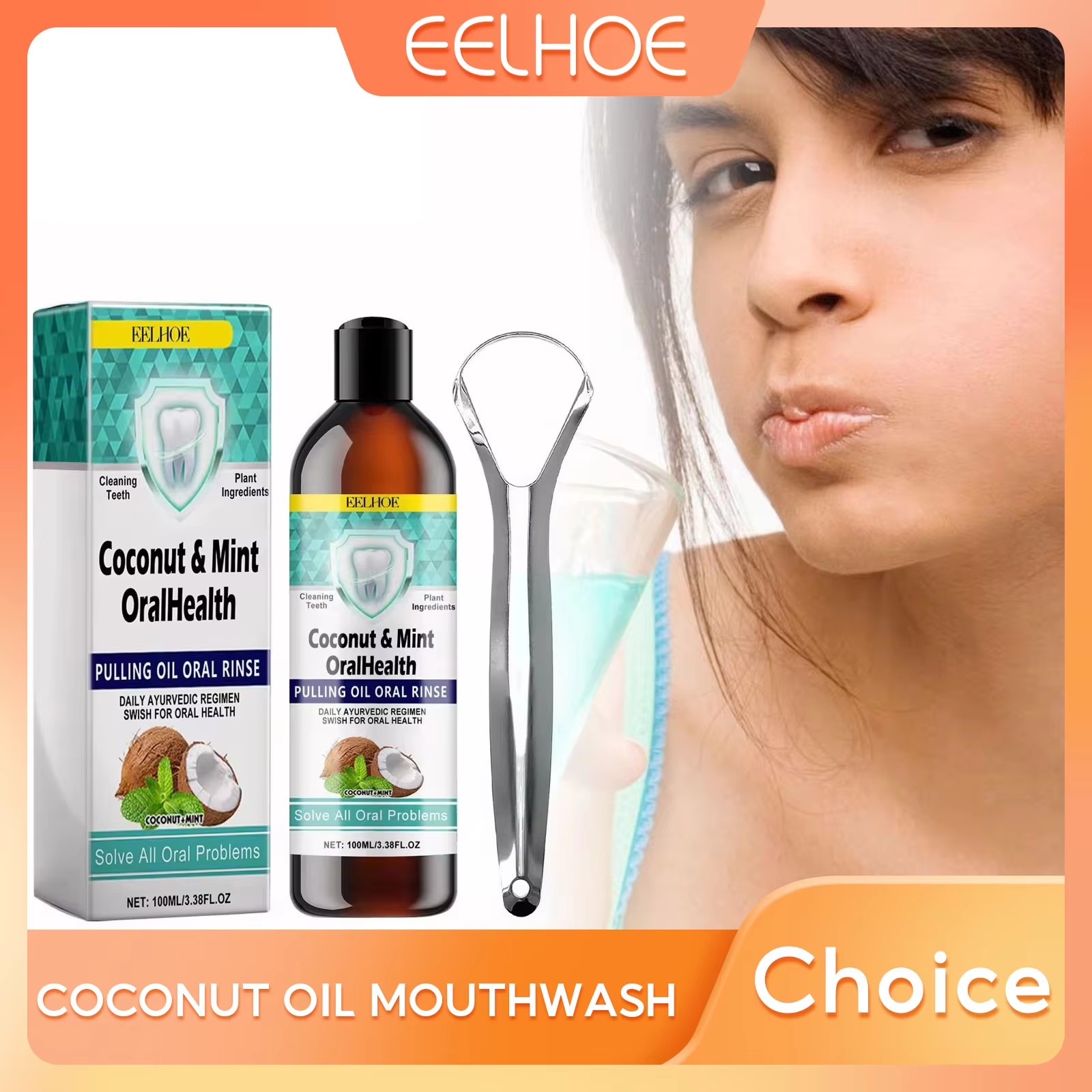 EELHOE мятное кокосовое масло, – обзор и цена Teeth Whitening Oil Pulling
