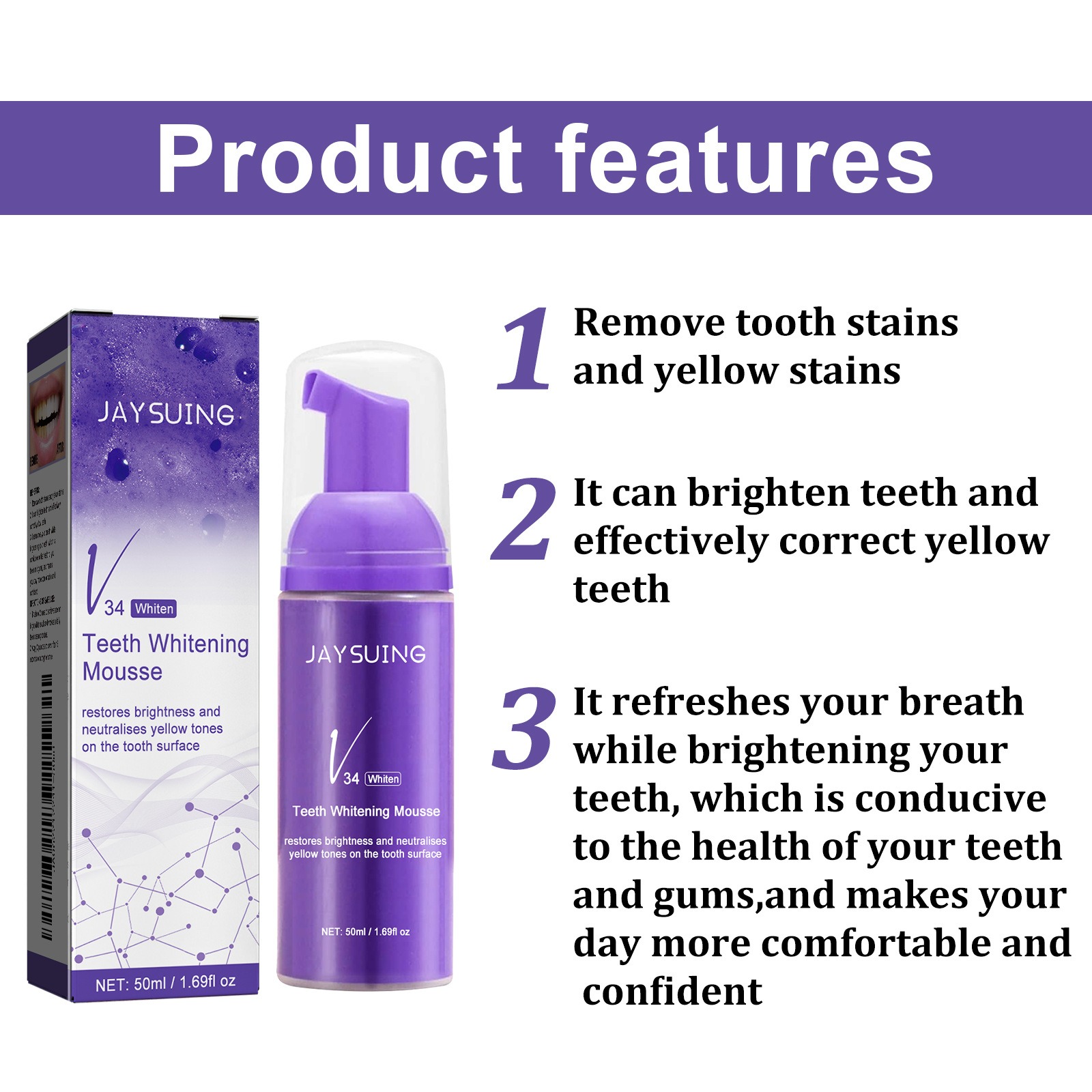 V34 Мусс для чистки зубов, зуб – обзор и цена Teeth Whitening Crest