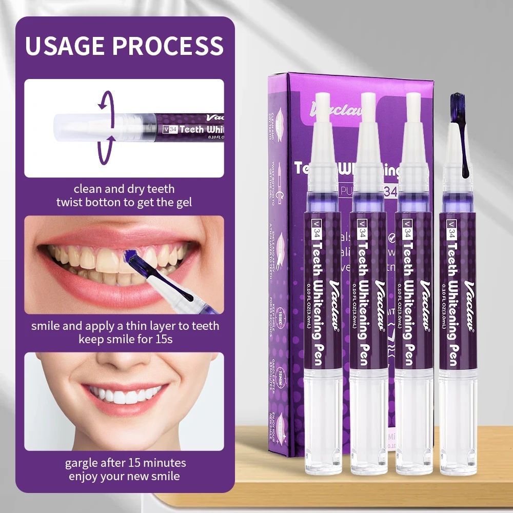 Vaclav V34 Фиолетовая гелевая  – обзор и цена Teeth Whitening Gel Peroxide